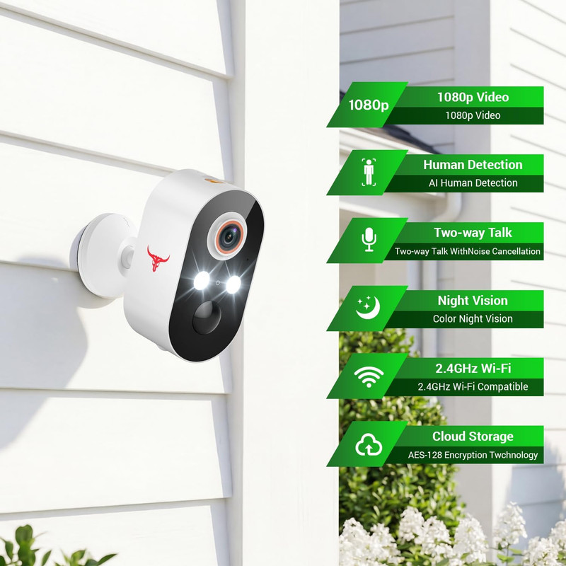 1080P Outdoor Wireless Security Camera for Home Surveillance | Battery Powered, gallery