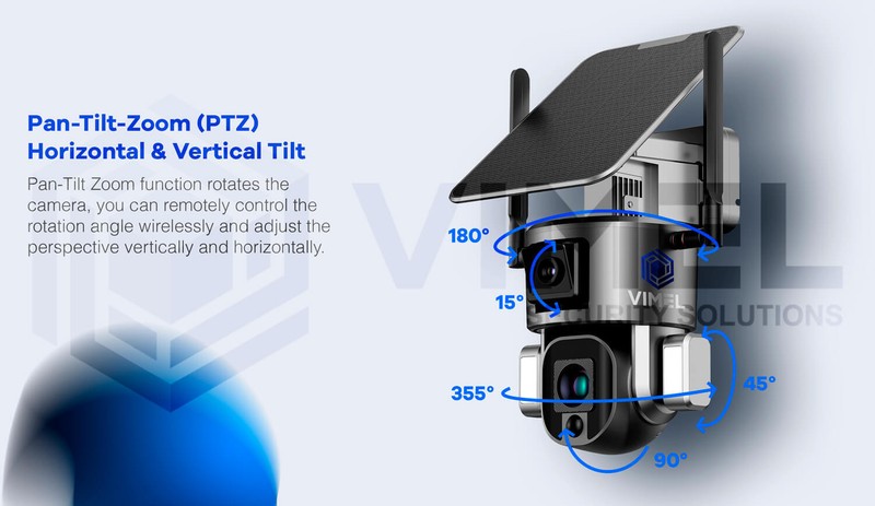 4G Security Camera 4K Video 2 Cams Dual Solar Outdoor 24/7 Recording PTZ 360 SIM gallery
