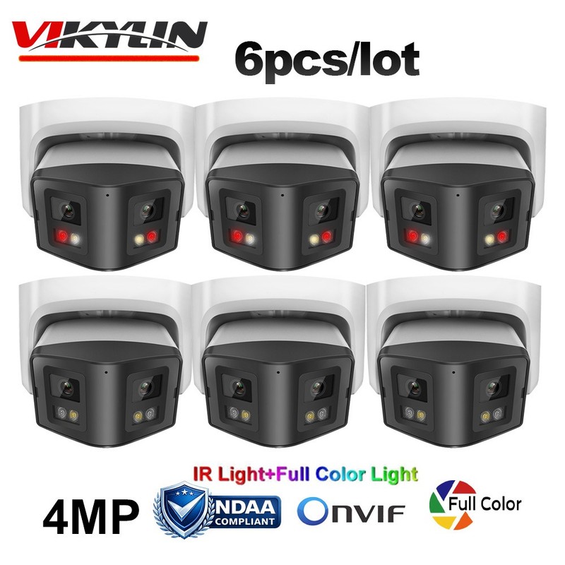 6 Pack Vikylin 4MP 170° Full Color IR IP Camera 2Way Audio Onvif Outdoor Wired