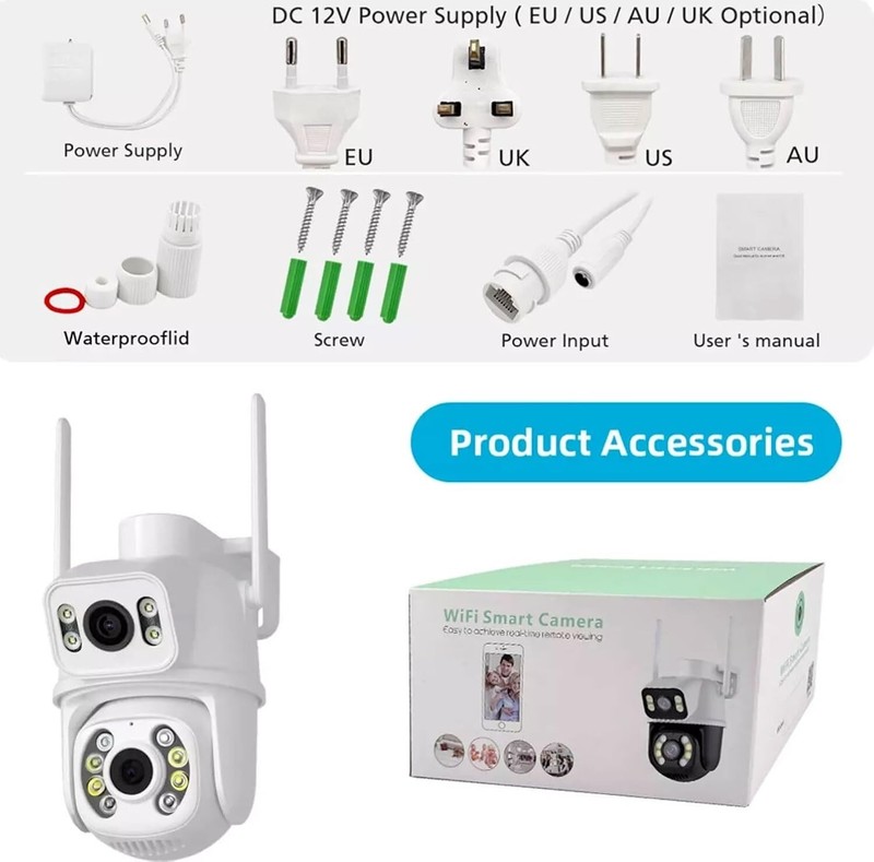IP CAM PTZ WIFI DUAL LENS CAMERA DOME WIRELESS OUTDOOR SPEED ZOOM gallery