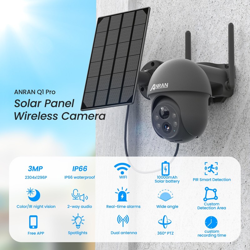 ANRAN Audio Battery Powered Wifi Security Camera System Wireless Outdoor Cameras gallery