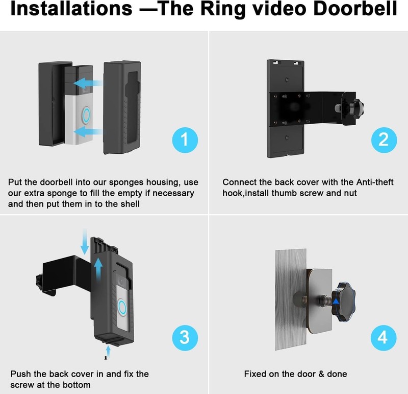 AOZTSUN Anti-Theft Adjustable Video Doorbell Mount Compatible with Ring/Blink... gallery