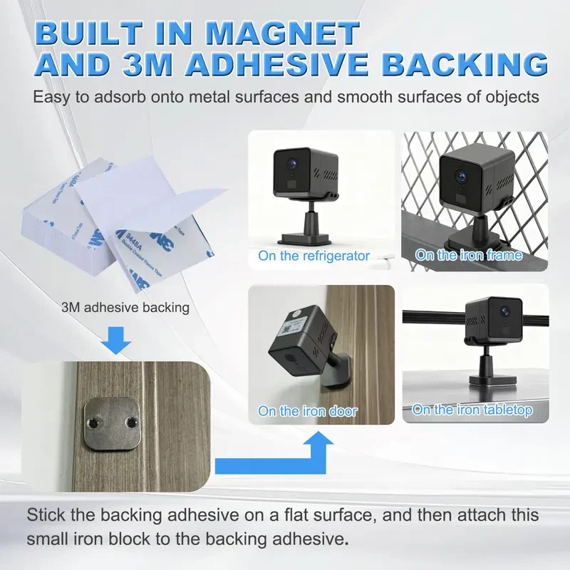 Mini Magnetic Security Camera - 2K HD Day & Night Recording, Built-in Infrared N gallery