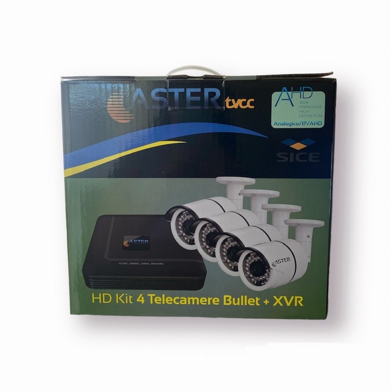 Aster 4831081 Video Surveillance Kit with XVR HD + 4 Bullet Cameras