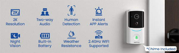 Infiya K7 Security Camera Indoor with App and One-Tap Call - 2 Pack gallery