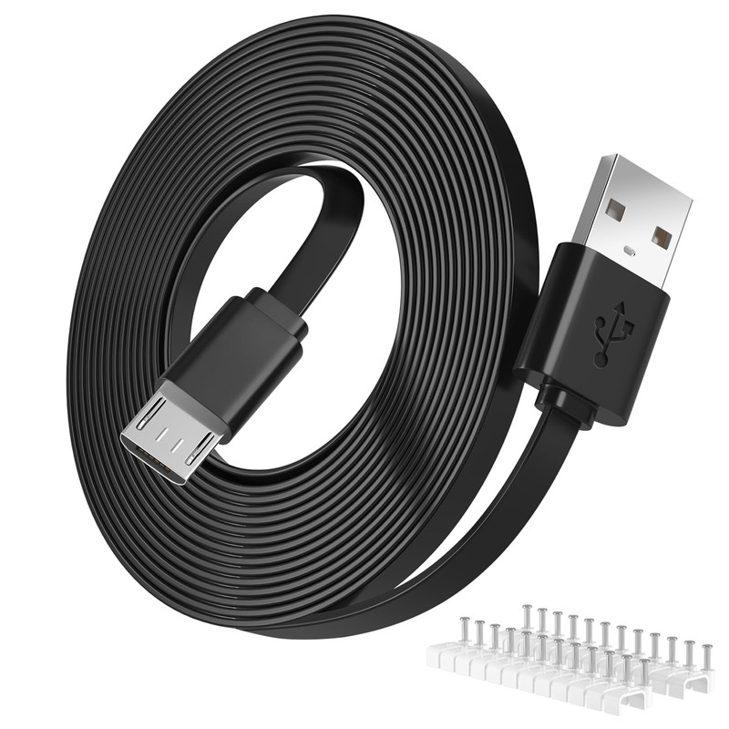 16.4ft Power Extension Cable for Wyze Cam Pan,WyzeCam,Kasa 16.4ft, Black