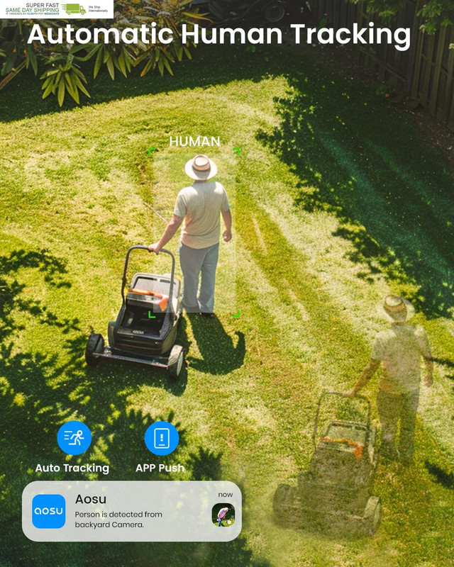 Aosu Solar Camera Security Outdoor - Security Cameras Wireless Outdoor with 360° gallery