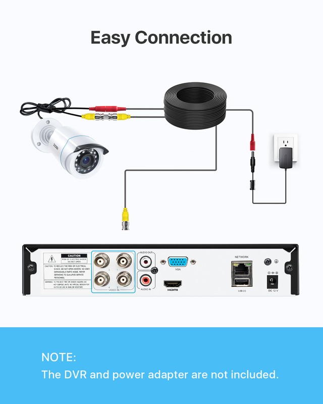 ZOSI 4PK 1080P Outdoor TVI Security Cameras HD Night Vision Home CCTV 24/7 View gallery