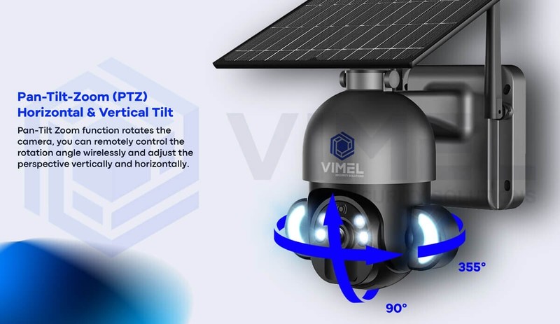 PTZ Security Camera 2K Solar Battery 128GB 4G LTE SIM Card App PIR Alerts 24/7 gallery