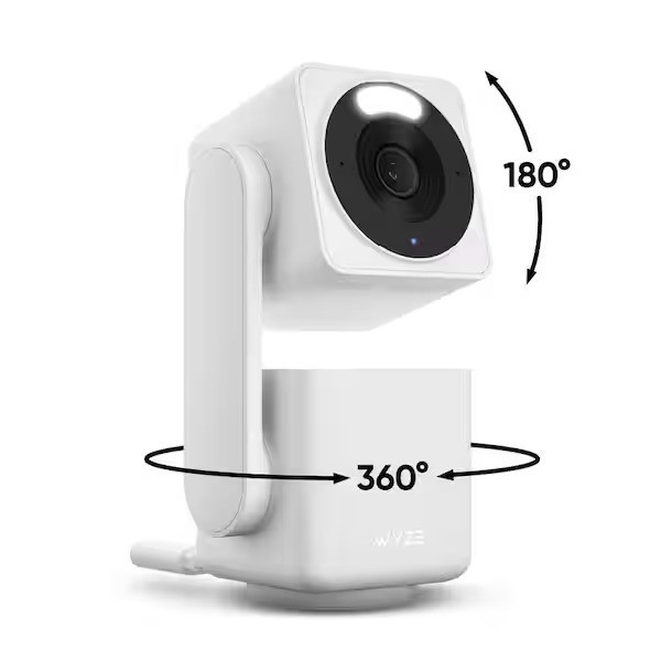 Wyze Cam Pan v4 4K Outdoor Pan Tilt Security Camera White App Tested Complete