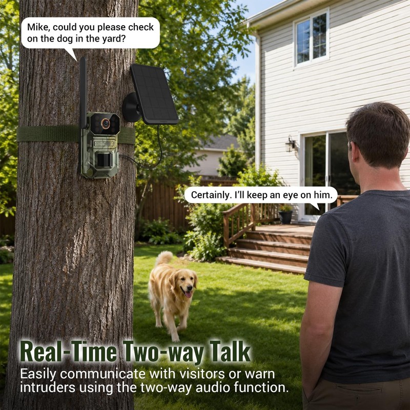 4G LTE Cellular Video Doorbell W/ Solar Panel Pet Camera AI Motion Detection gallery