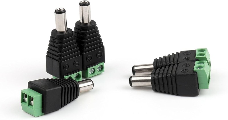 Areyourshop 10 Pcs 5.5mm x 2.5mm CCTV Camera DC Power Male Jack Black gallery