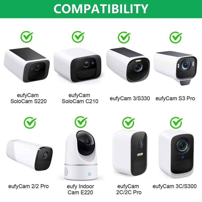 Flexible Twist Mount 2 Pack Compatible with eufy SoloCam S220/C210, 2C Pro gallery
