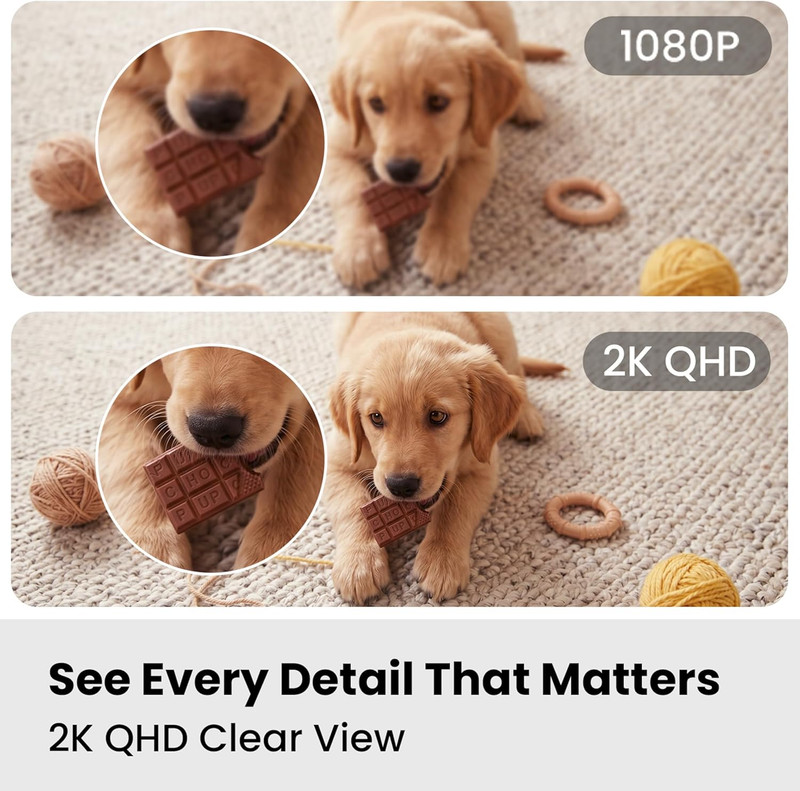 2 Pack Smart Indoor Home Camera, 2K Wifi Cameras for Pet & Family Monitoring gallery