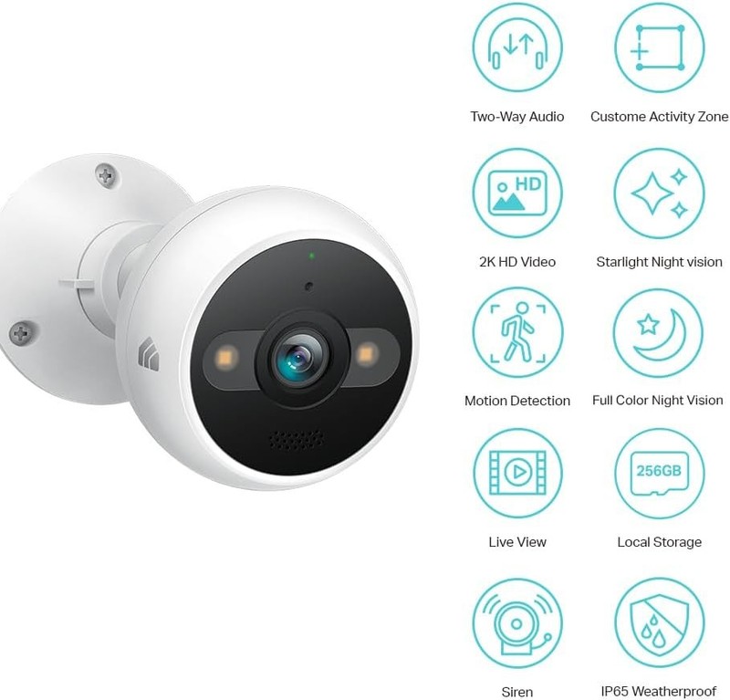 Kasa 4MP 2K Security Camera Outdoor Wired IP65 Starlight Sensor & 98 Ft Night gallery