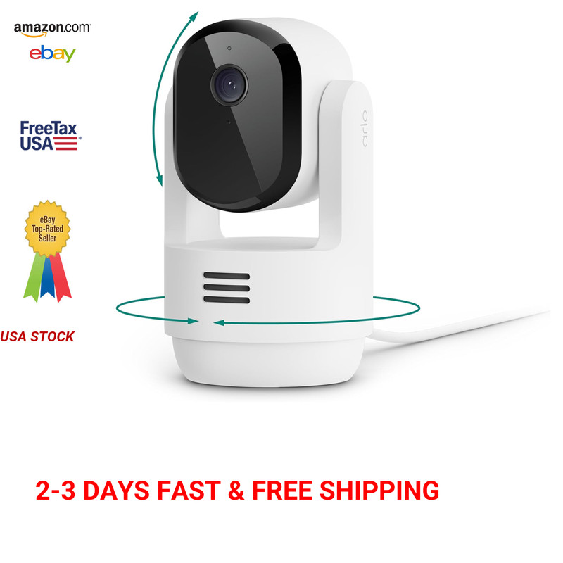 Indoor Security Camera with Pan Tilt 2K Resolution Person Animal Detection Auto