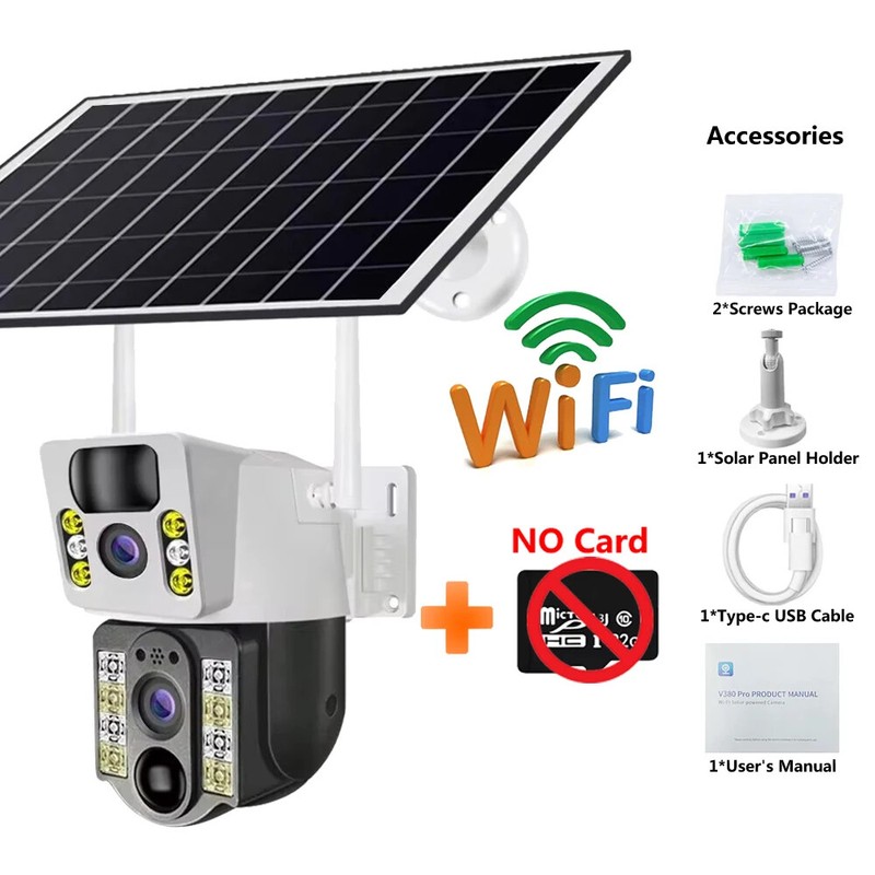 4G Solar Surveillance Cameras Wifi Wireless Outdoor Smart Home Security Monitor