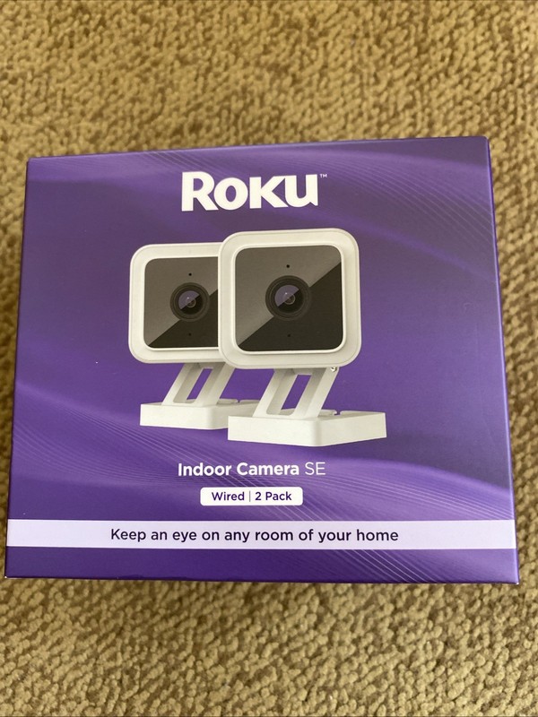 Roku Indoor Camera SE Wired 2 Pack 1080p Full HD Video Instant Notification