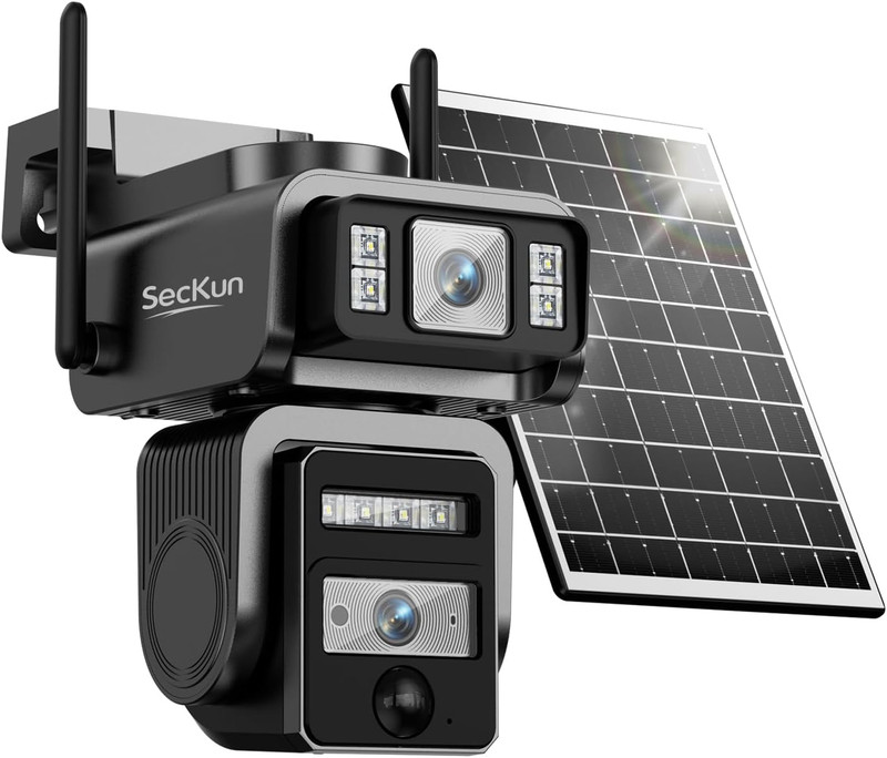 AJ19 Outdoor Solar Wireless Home Security Camera, 2.4Ghz Wifi, Dual Le…
