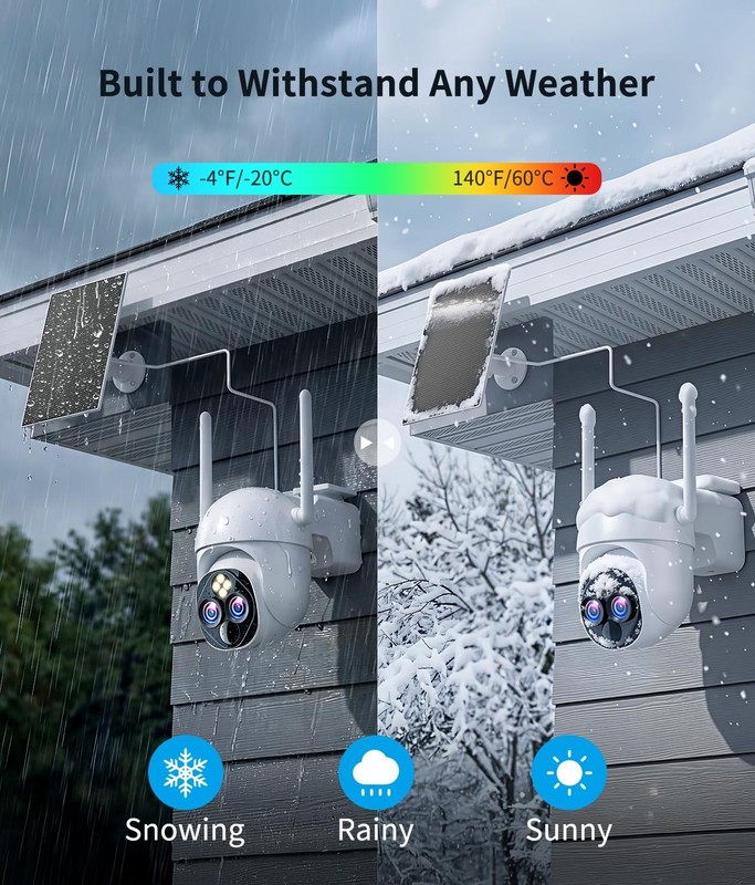 Dual-Lens Solar Security Cameras Wireless Outdoor, 10x Zoom to See Further 36... gallery