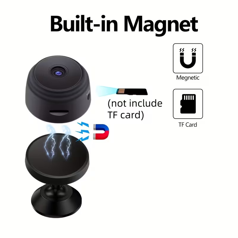 A9 Wireless WiFi Mini Camera 480P Indoor Security Cam Rechargeable Magnetic gallery