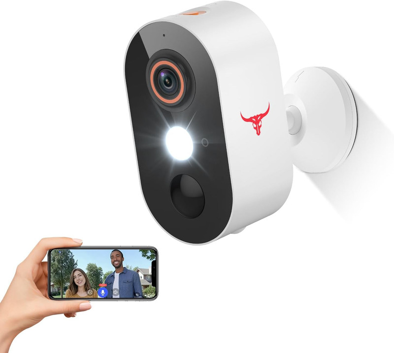 Wireless Outdoor Security Camera with Spotlights, Battery Powered, AI Human Dete gallery