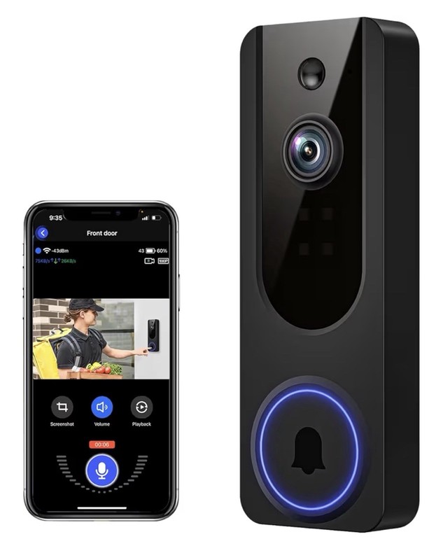 1080P WiFi Video Doorbell Camera Wireless Night Vision 2-Way Audio AI