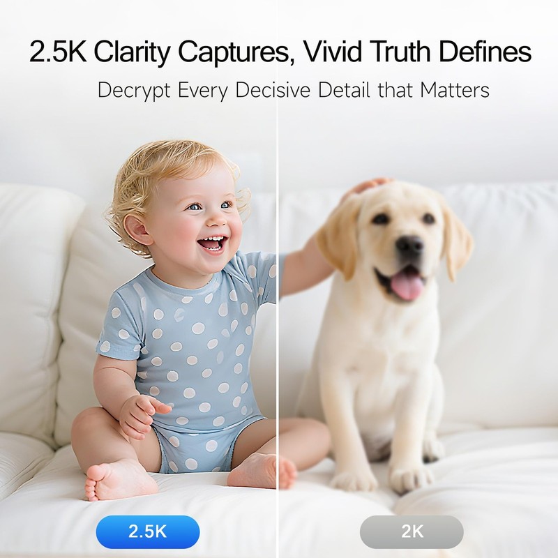 2,5K Security Camera Indoor AI Person Pet Cry Detection 4MP Pan Tilt gallery