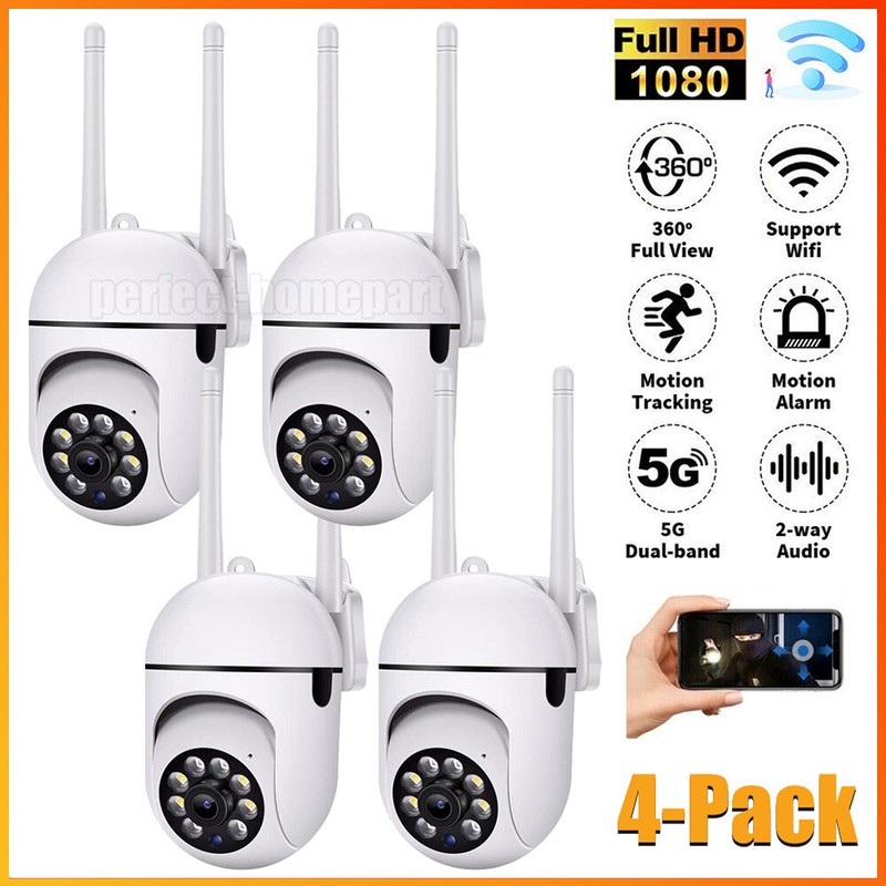 4-Pack Wireless 5G WiFi Security Camera System Smart Outdoor Night Vision 1080P