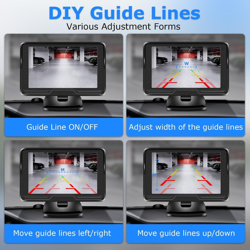 Wireless Backup Camera for Car【6 LED】 5'' AHD 1080P Back up 5 inch, Black gallery