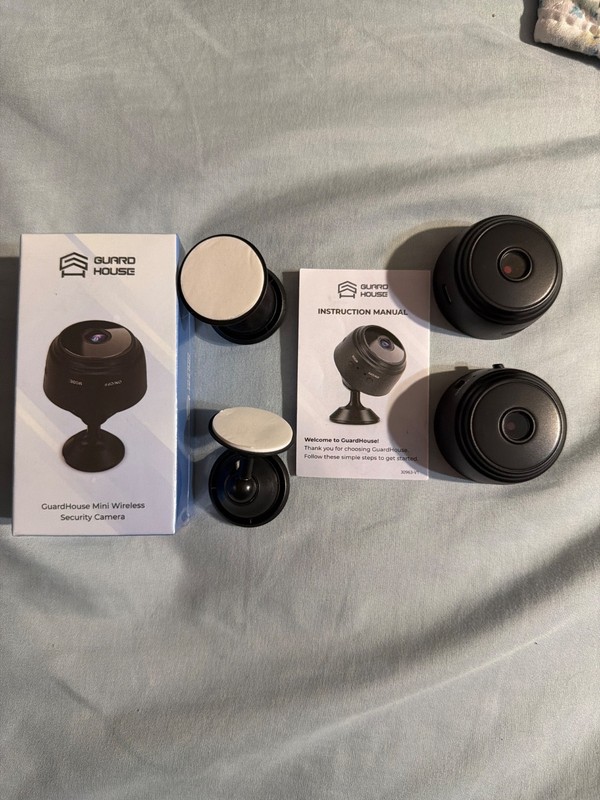 GuardHouse mini wireless security cameras, all 3 are new, 1 in sealed box