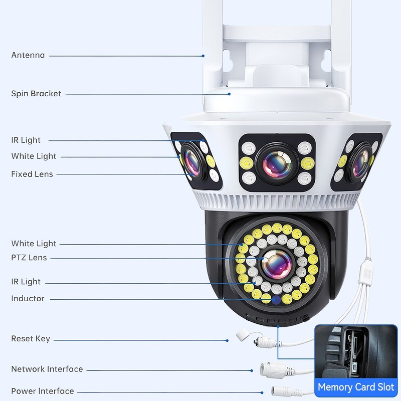HD IP Camera 6MP WiFi PTZ Camera Night Vision Auto Tracking Outdoor Surveillance gallery