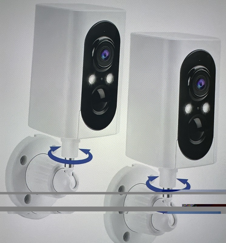 Geekee 2K Wireless Outdoor Security Cameras, Color Night Vision, 355° Pan 2 Pack