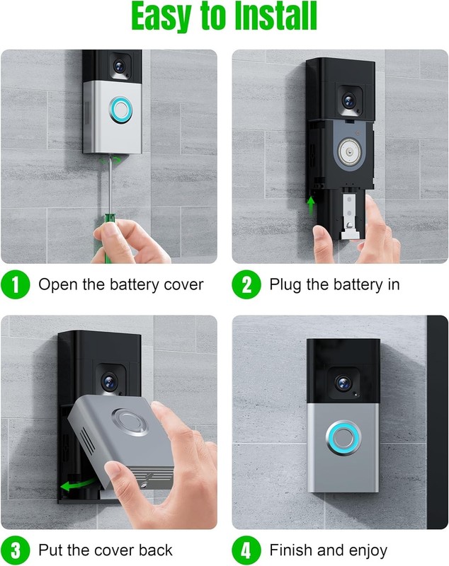 Universal Compatibility: 6040mAh Ring Camera Battery Pack with Charging Station gallery
