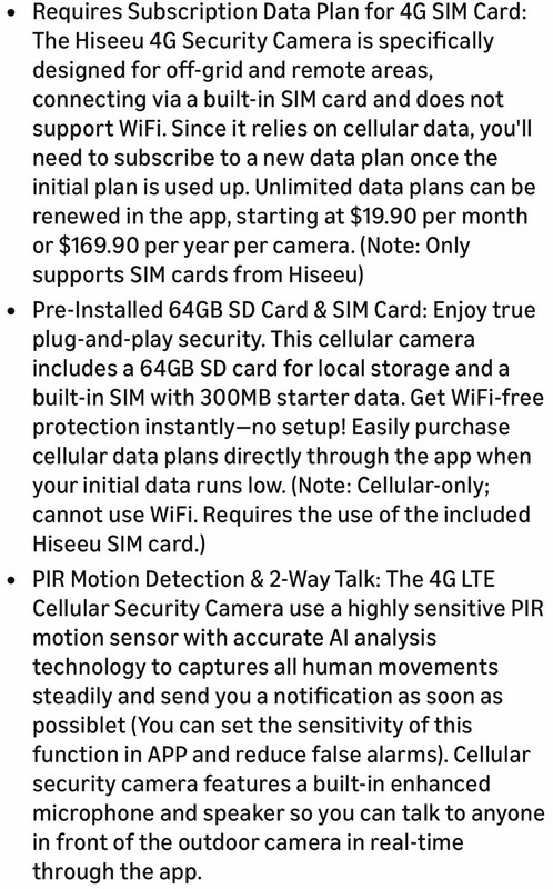 Hiseeu 4G LTE Cellular Security Camera gallery