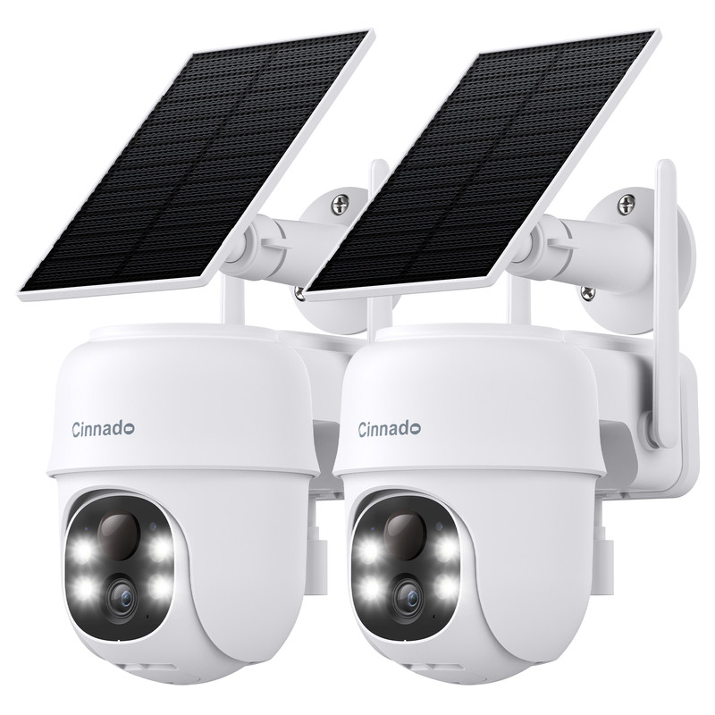 Cinnado 2K Wireless Solar Security Camera System 360° PTZ 4MP WIFI Outdoor Audio gallery