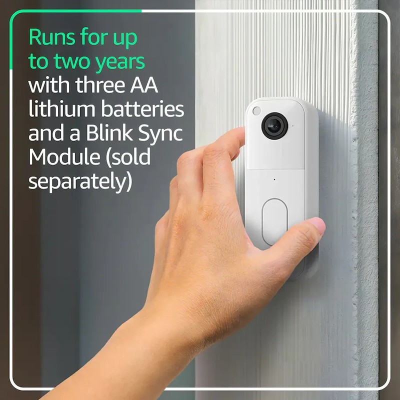 Blink Video Doorbell two year battery Sync Module included Black Latest 2nd gen gallery