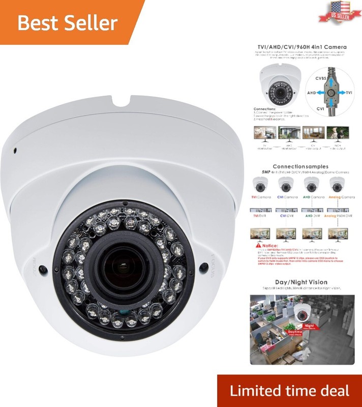 4-in-1 5MP Surveillance Camera with Remote Control & Powerful Night Vision