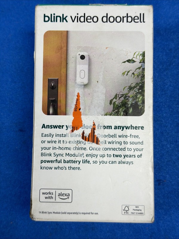 Blink Video Doorbell 2nd Gen 1440p HD White Sync Module Not Included Sealed gallery