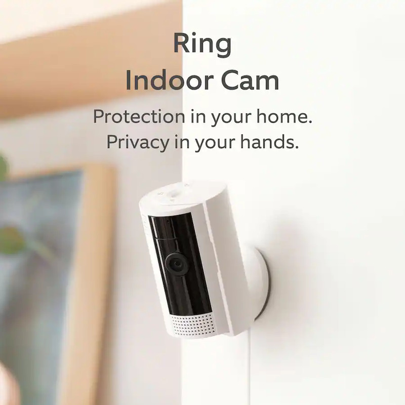 NEW Ring - Starter Set w/ Battery Doorbell & Indoor Cam - Satin Nickel and White gallery