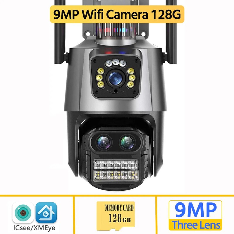 9MP WiFi Camera Outdoor Security PTZ Auto Tracking CCTV Video Surveillance NVR gallery