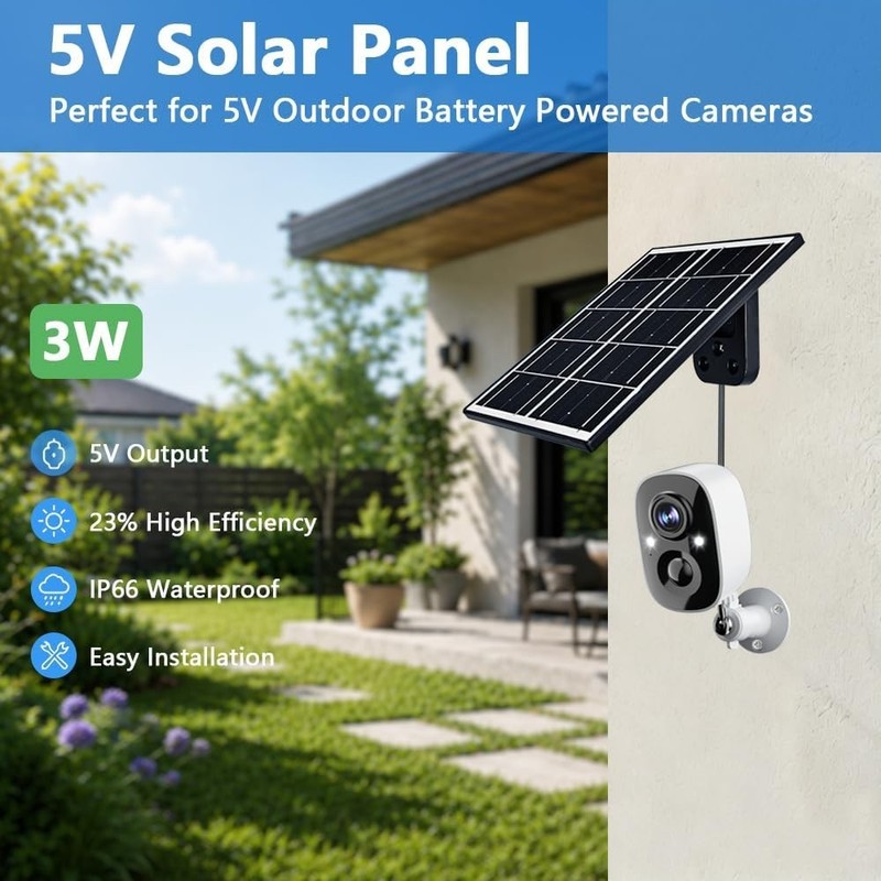 High Efficiency 5V Monocrystalline Solar Panel for Outdoor Devices, 6.5ft Cable gallery