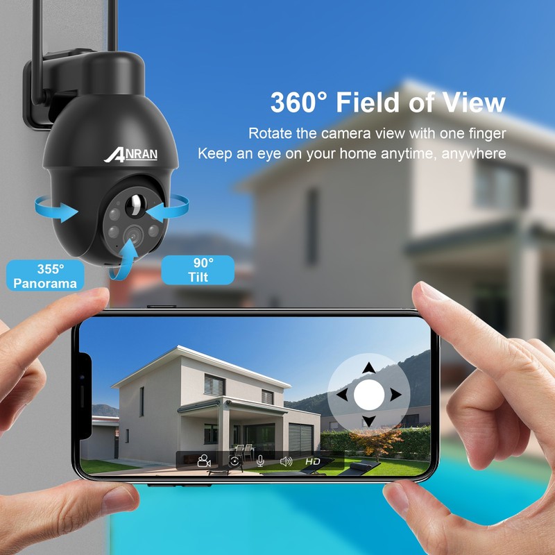 Refurbished 2K Solar Security Camera Wireless IP Outdoor Pan/Tilt No Monthly Fee gallery