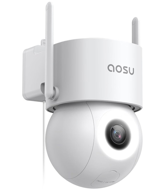 Aosu 3K Outdoor Security Camera, 360° PTZ, Auto-Tracking, 400-Lumen Spotlight