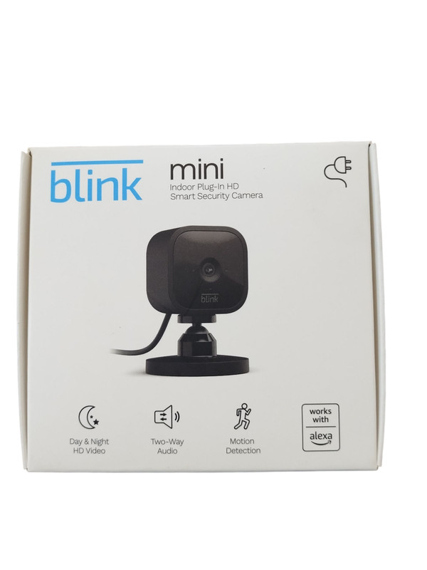 Blink Mini Indoor Smart Security HD Plug-in Camera WiFi Alexa Night Vision Black