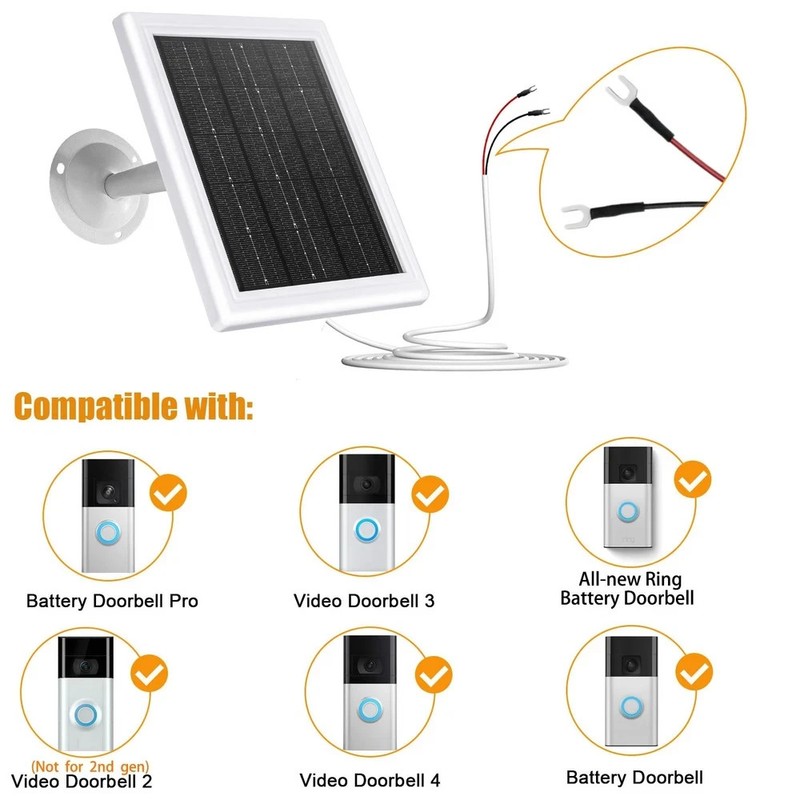Ring Solar Charger 5W 12VAC Compatible with Ring Video Doorbell 3/3+/4, Batte... gallery