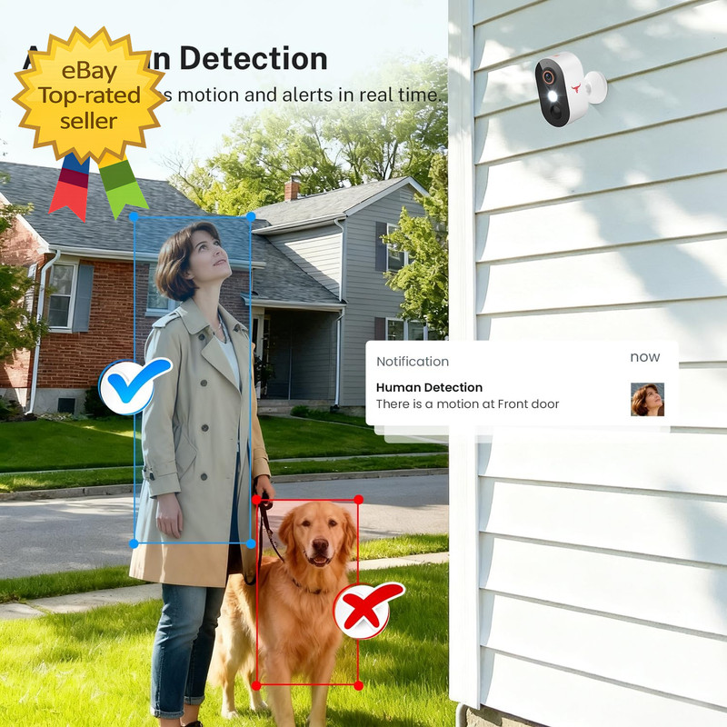 1080P Wireless Security Camera AI Human Detection Night Vision Two Way Talk WiFi gallery