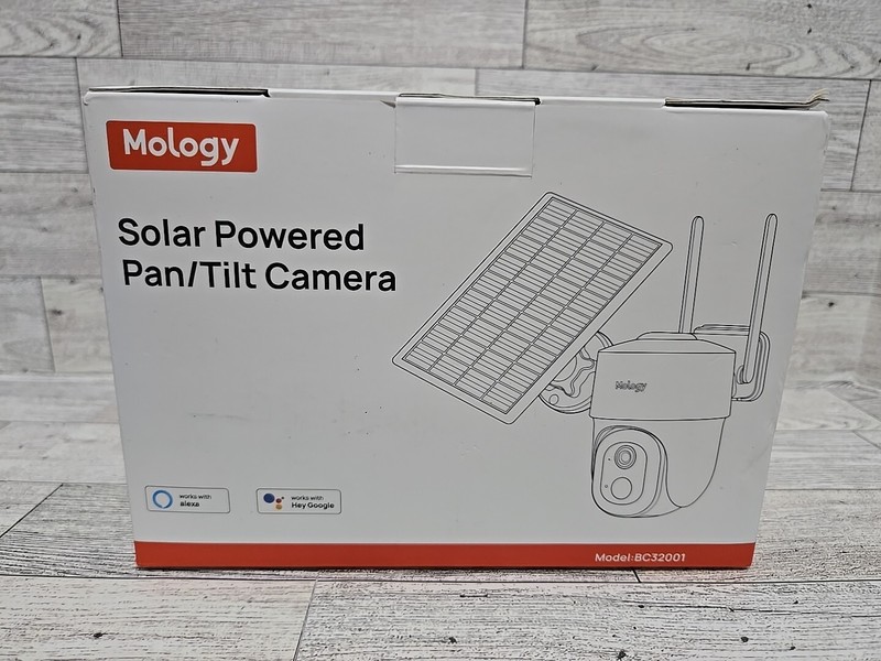 Mology Solar Powered Pan/tilt Camera Works With Alexa And Google, Free Shipping