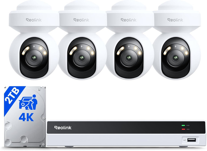 Reolink 4K Security Camera System with PT Auto-Tracking, 355°Pan 50°Tilt, 4K Poe gallery