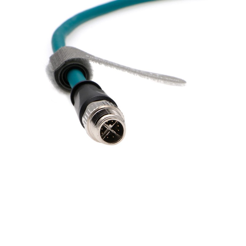 M12 8PIN XCode Male To RJ45 Shielded Ethernet Power Cable 3M Connection gallery
